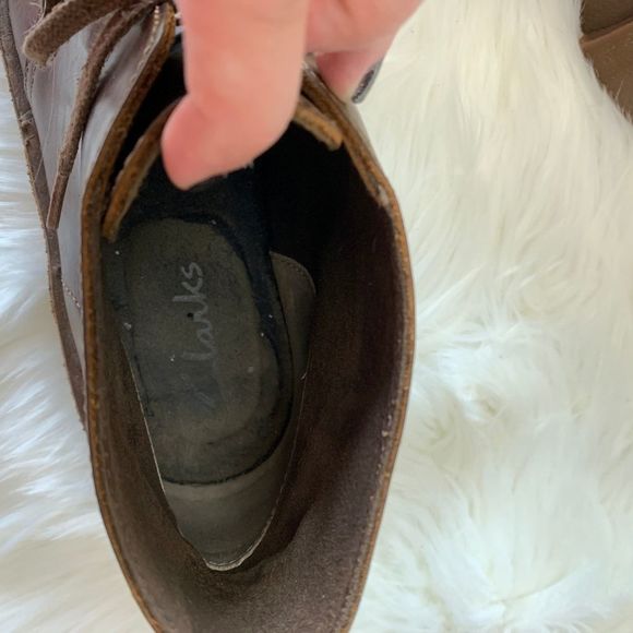 Clarks Bushacre 2 Dark Brown Lace Up Chukka Boots - Picture 4 of 6